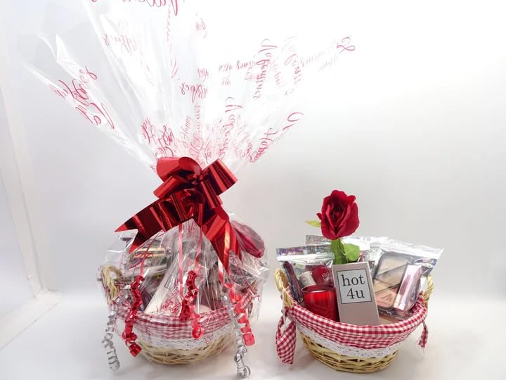 Happy Valentines Day Panier cadeau de beauté 19 pièces pour elle – Panier de luxe pour parfum et maquillage avec rose rouge et bougie parfumée