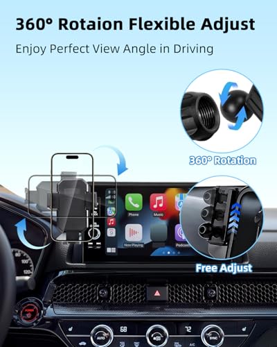 Image of PZK Car Phone Mount for Honda HRV 2023-2026 / CRV 2023-2026 / Honda Pilot 2023-2026 Accessories 7 /9-inch Screen 360 Rotation Auto Lock CRV HRV Car Phone Holder Not Affect Air Vent Phone Cradles