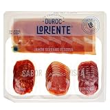 maiale duroc danese L'Oriente La Charcutería Prosciutto Serrano Chorizo Extra Lombata E Salchichón Extra Di Maiale Duroc, 120 g