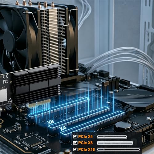 Image of 10Gb PCIe Network Card with AQC113 Chip, 10000M /5000M /2500M Network Adapter NIC, PCI Express X4,X8,X16, PCIE Gigabit Ethernet Card for Windows 10 /11, Linux Kernel 5.16.18 /RHEL8.6, VMware ESXi8.0