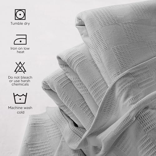 Image of Utopia Bedding 100% Cotton Thermal Blanket Cool Grey Queen Size Soft, Lightweight, Breathable, Cozy Spring and Summer Blankets for Bed, Home Room Decor Gifts for Women and Men (90x90 Inches)
