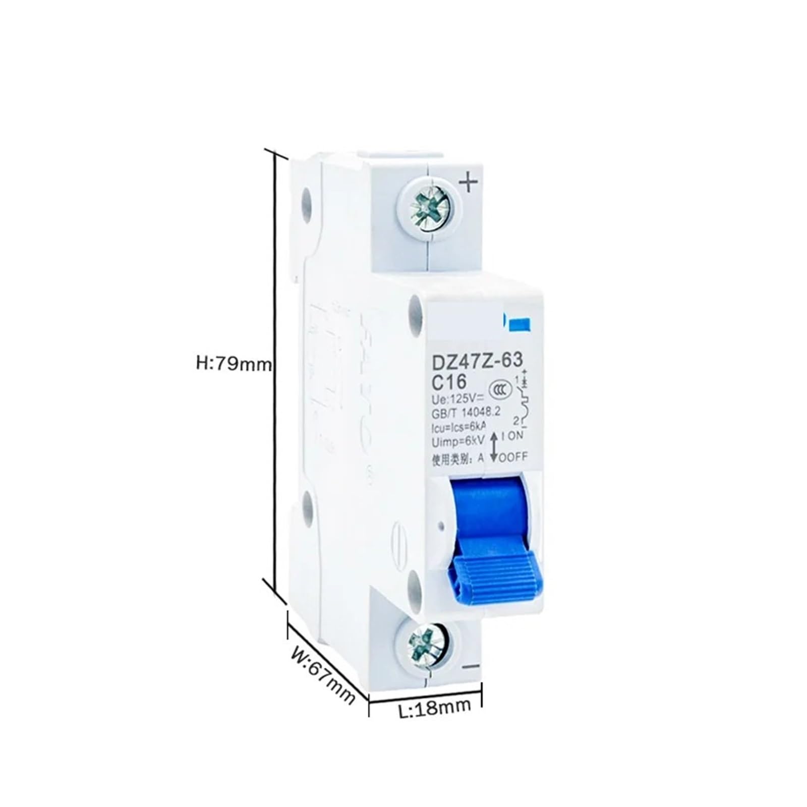 1 szt. DC 1P 125V-750V 4,5/6KA mini wyłącznik o pojemności łamania 10A 16A 20A 25A 32A 40A 63A fotowoltaiczny system bezpieczników szynowych (25A)