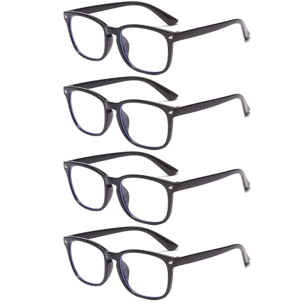 4 Pairs Mens Womens Unisex Big Frame Reading Glasses Blue Light