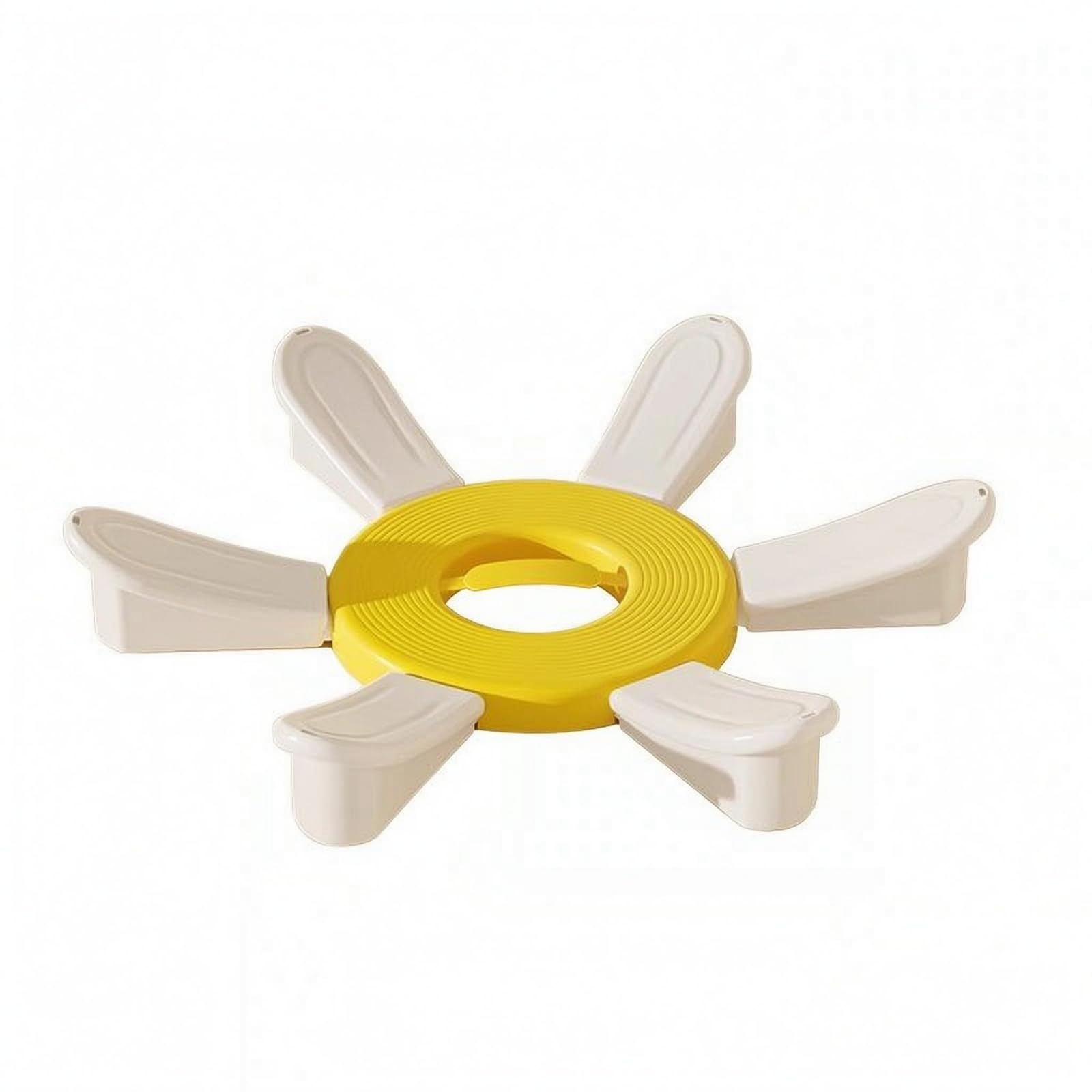 Petal-Like Supports Exercise Ball Base Holder Grooved Surface Fitness Ball Holder Six-Foot Support Unobstructedunobstructedcenter, Yellow White-picture-10