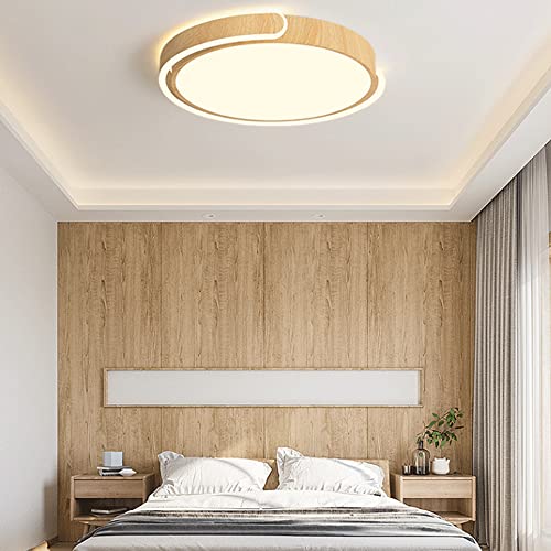 Plafonnier imitation grain de bois de noyer 55cm luminaire intérieur plafonnier moderne