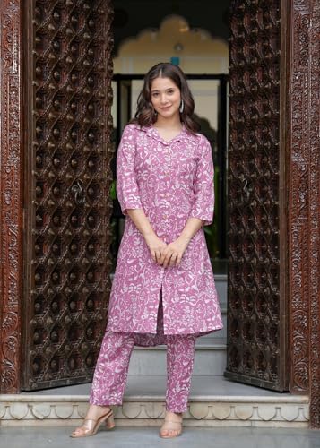 Image of Women Printed Rayon Coord Set for Casual, Office wear|3 /4th Sleeves