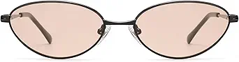 Retro Oval Cat Eye Sunglasses for Women, Vintage Metal Frame with Spring Hinge, Trendy Fashion Glasses AP3730