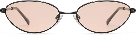 Retro Oval Cat Eye Sunglasses for Women, Vintage Metal Frame with Spring Hinge, Trendy Fashion Glasses AP3730