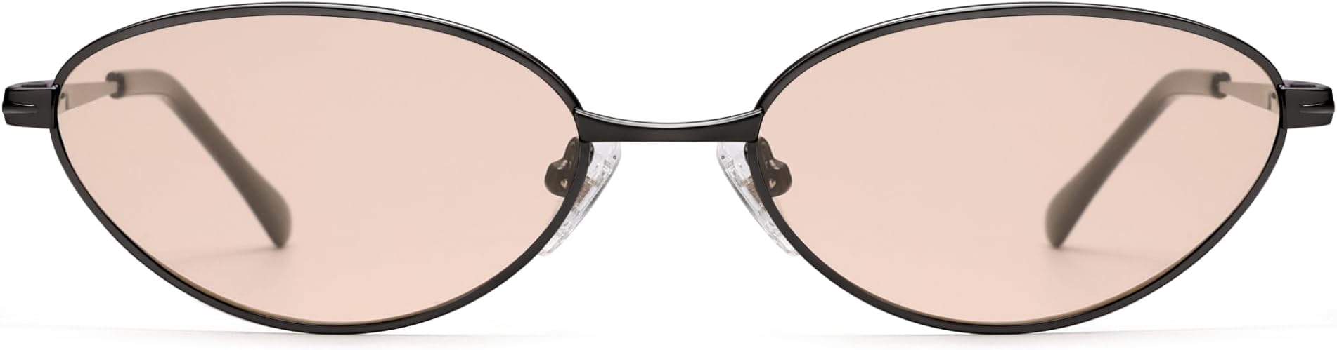 Retro Oval Cat Eye Sunglasses for Women, Vintage Metal Frame with Spring Hinge, Trendy Fashion Glasses AP3730