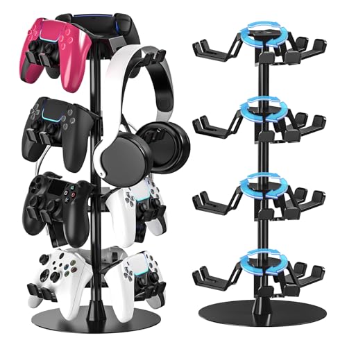 ZYTHRNE �R���g���[���[ �X�^���h 360�x��]�� �Q�[���p�b�h �w�b�h�Z�b�g�X�^���h PS4/PS5/Xbox/Switch Pro�Ή� �A���~�j�E�������� (4�i�K)