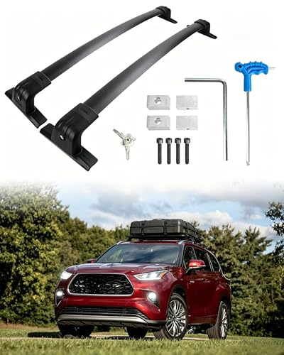 220lbs Upgraded Highlander Heavy Duty Aluminum Roof Rack Cross Bars Compatible with Highlander 2020-2026 XLE Limited Platinum Hybrid (Not for L/LE/LE Hybrid) Cargo Bars with Anti-Theft Lock