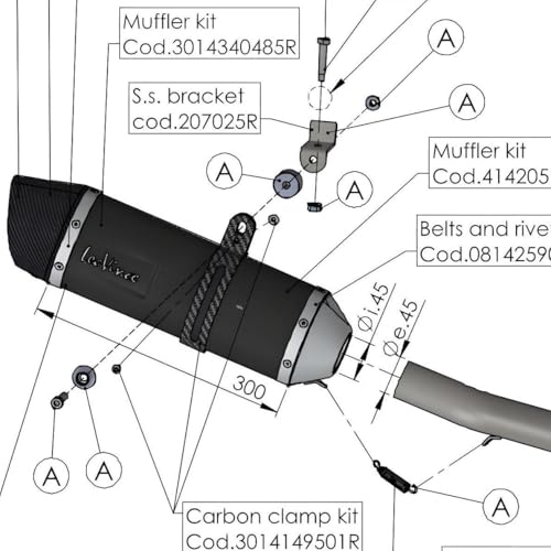 Auspuffrohr Ersatzteil Set LeoVince Verbindungsrohr Auspuffanlage für Honda CB 125 R