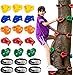 YYXT Porta Arrampicata per Bambini Pietre da Arrampicata per bambini15 Prese per arrampicarsi sugli Alberi e 6 Cinghie a cricchetto per arrampicatore per Bambini Ideale per strutture da Arrampicata