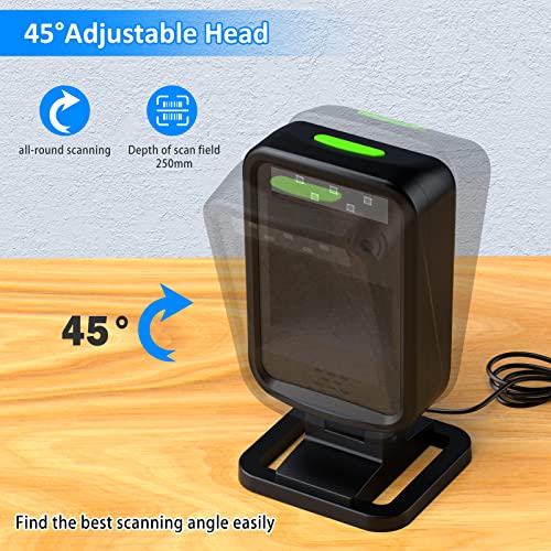 Alacrity 1D/2D Automatic Omnidirectional Desktop Wired Usb Bar Code Scanner Reader,Plug And Play,Handsfree Barcode Scanner For Warehouse thumb #2