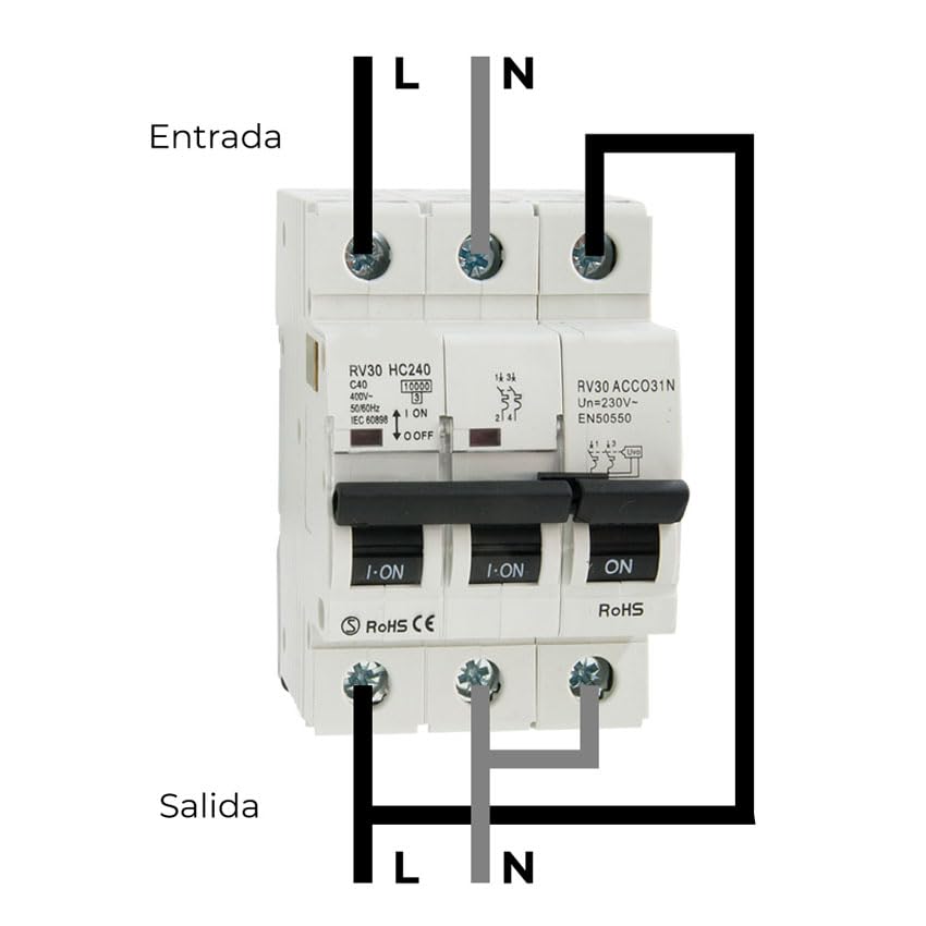 Protección contra sobretensiones Permanente 2P 25A C 10KA según normativa EN-50550, Ideal para salvaguardar Sistemas eléctricos.