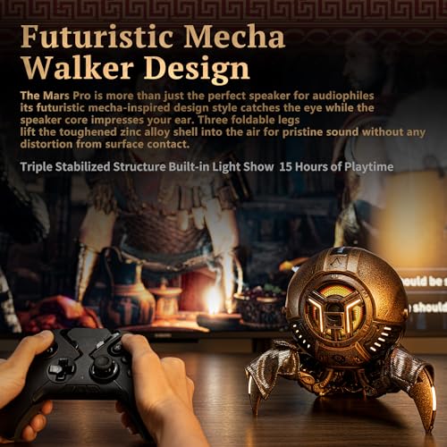 Image of GravaStar Mars Pro Assassin's Creed Portable Bluetooth Speaker, Deep Bass Loud Stereo Sound, 15H Playtime, 6 RGB Lights, Dual Pairing, Limited Edition 1000 Units
