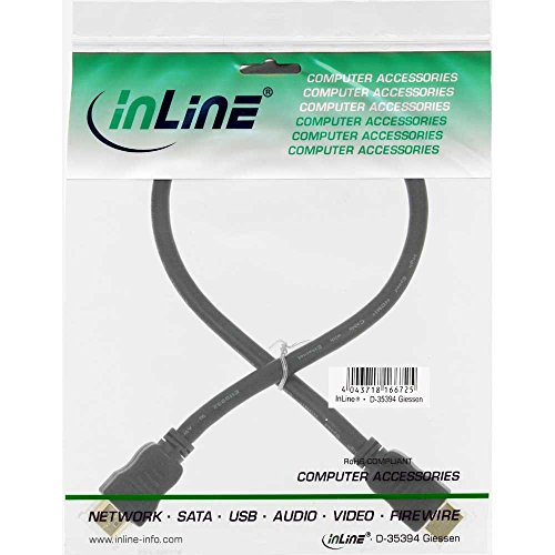 Cable HDMI de 0,5 metros negro InLine para conectar portátiles a monitores 2