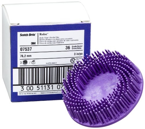 3M Scotch-Brite Ceramic RD-ZB Bristle Disc - Very Coarse Grade - Quick Change Attachment - 3 in OD & 18000 Max RPM - 07537 [PRICE is per EACH]