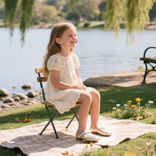 Flaryzone Toddler/Little Girls' Ballerina Flat Mary Jane Princess Dress Shoes - Wedding School Party3