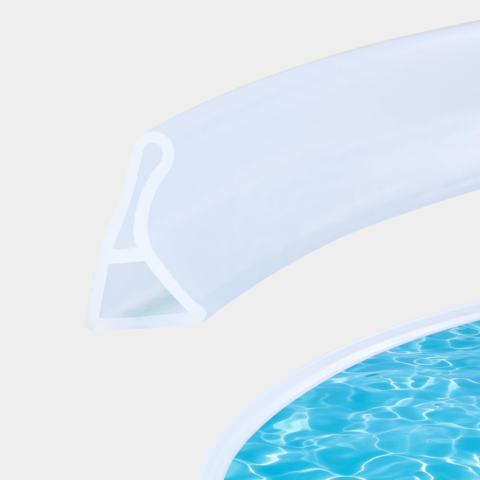 2M Curved Groove Shower Threshold Water Barrier, Wet Room Floor Barrier Dam,Shower Tray Sealing Strip,Bathroom Floor Seal Trim,Sink Bathtub Countertop Water Retaining Strip(Transparent,3cm H*2cm W)