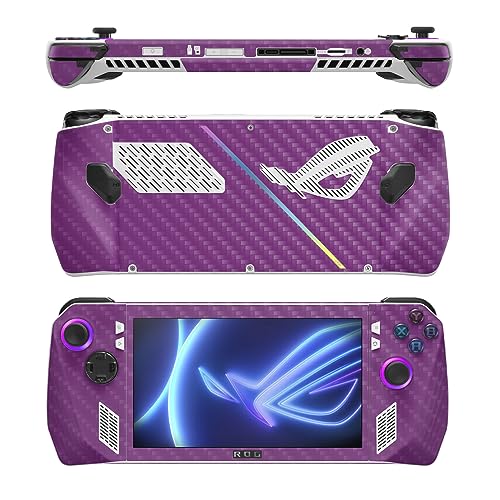 Image of MightySkins Carbon Fiber Skin Compatible with Asus ROG Ally - Solid Purple | Protective, Durable Textured Carbon Fiber Finish | Easy to Apply