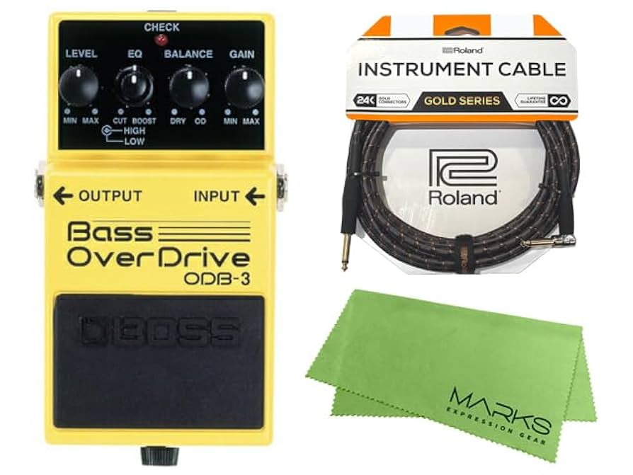 BOSS ODB-3 & CS-3 ベースエフェクターセット Amazon | 【Roland ケーブル+クロスセット】BOSS Bass OverDrive