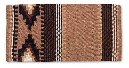 Mayatex Cowtown Saddle Blanket, Fawn/Black/Chestnut, 36 x 34-Inch
