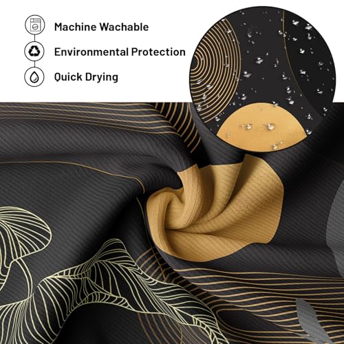 Keeuy Shower Curtain, Black and Gold, 70 x 72 Inch by Keeuy - Used condition - Image 5