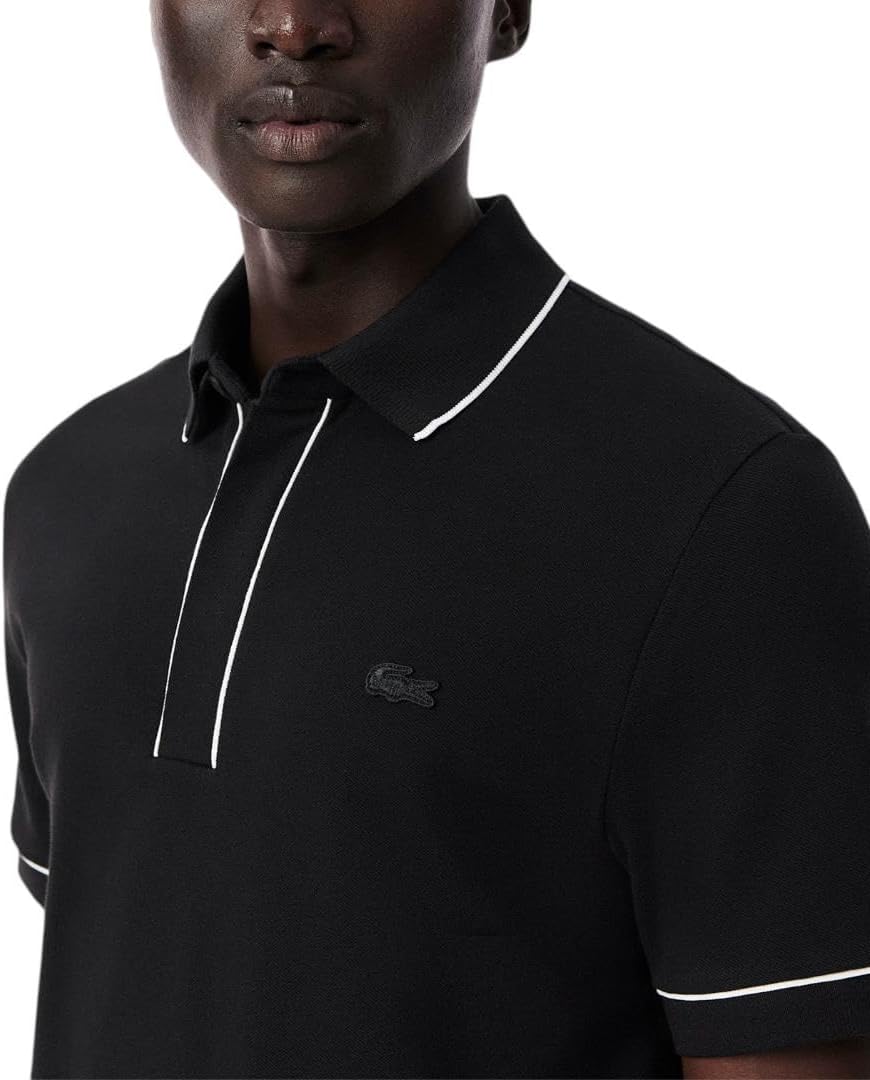 Lacoste Mens Regular Fit Paris Contrast Stretch Piqué Polo Shirt - Image 4