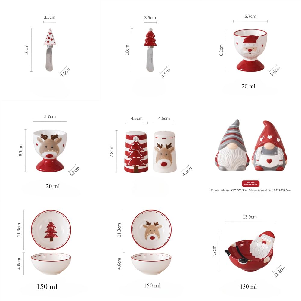 Christmas Ceramic Cup Santa Claus Mug Elk Cream Pot Tray Western Food Plate (Christmas egg cup)