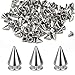 Produktbild OTTYMO 120 Stück Ziernieten Metall Killernieten Punk Nieten Kleidung Schraubennieten Anti-Rost Nieten Spitz Silber Stachelnieten 7 * 10mm Ziernieten Diy Nieten für Taschen Schuhen Mäntel Halsband