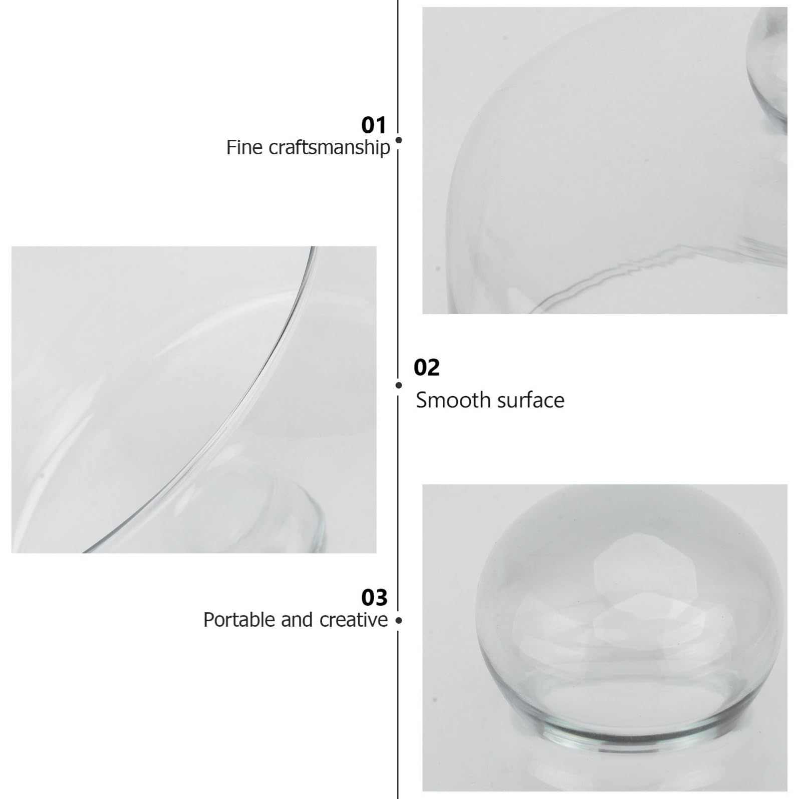 Cubierta de Pastel de Vidrio Transparente, Tapa Protectora de Alimentos sin Plomo, Tamaño Mediano, Cúpula para Cocina y Buffet, Cobertura Antipolvo para Tartas y Aperitivos