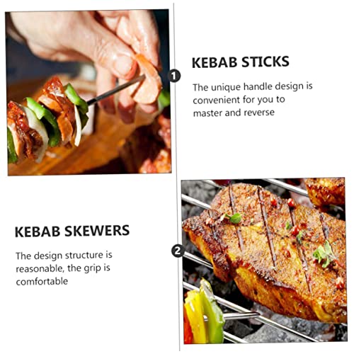 Happyyami 50 Peças De Aço Inoxidável Agulha De Rabo De Ganso Espetos De Metal Para Churrasco Espeto