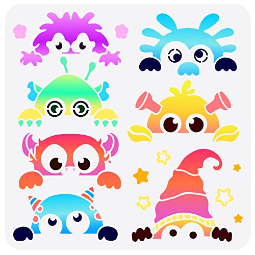 FINGERINSPIRE Little Peepers Monster Painting Stencil
