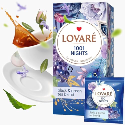 LOVARE Tea Bags Variety Pack | Made in Ukraine | Individually Wrapped | Assorted Tea Variety Pack Blends | Gift Box Assortment (1 Pack, 1001 Night 48g) LOVARE Tea Bags Variety Pack | Made in Ukraine | Individually Wrapped | Assorted Tea Variety Pack Blends | Gift Box Assortment (1 Pack, 1001 Night 48g)