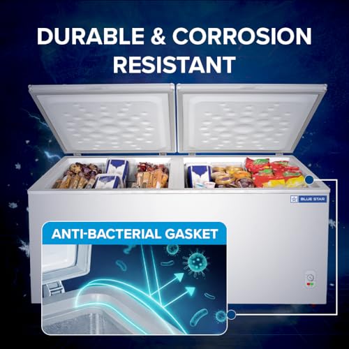 Image of Blue Star HT2-M425, 425 Liter Hard Top Double Door Deep Freezer (401 Liter, White, 2-star)