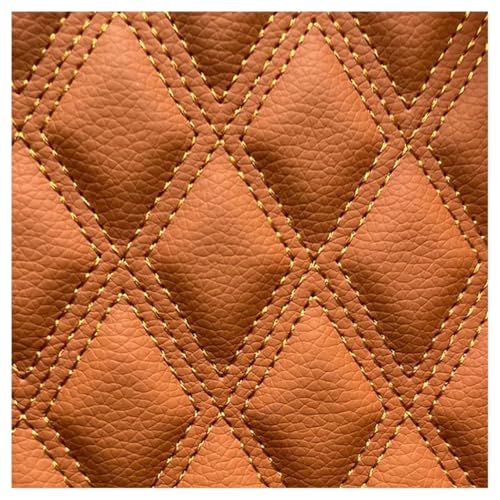 Tissu similicuir matelassé orange de 1.55x6m pour tapisserie et grands travaux de couture