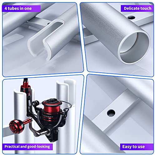 image for Marinebaby Fishing Rod Holder Aluminum, 3/4 Link Tube， Aluminum 4 Ro