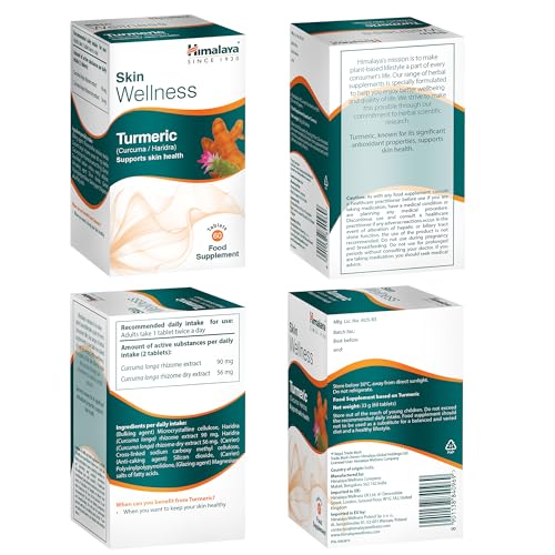 Himalaya Skin Wellness Kurkuma Tabletten x 60 (30-Tage-Vorrat) – Natürliche Kurkuma-Nahrungsergänzung für strahlende Hautgesundheit… – Ansicht 3