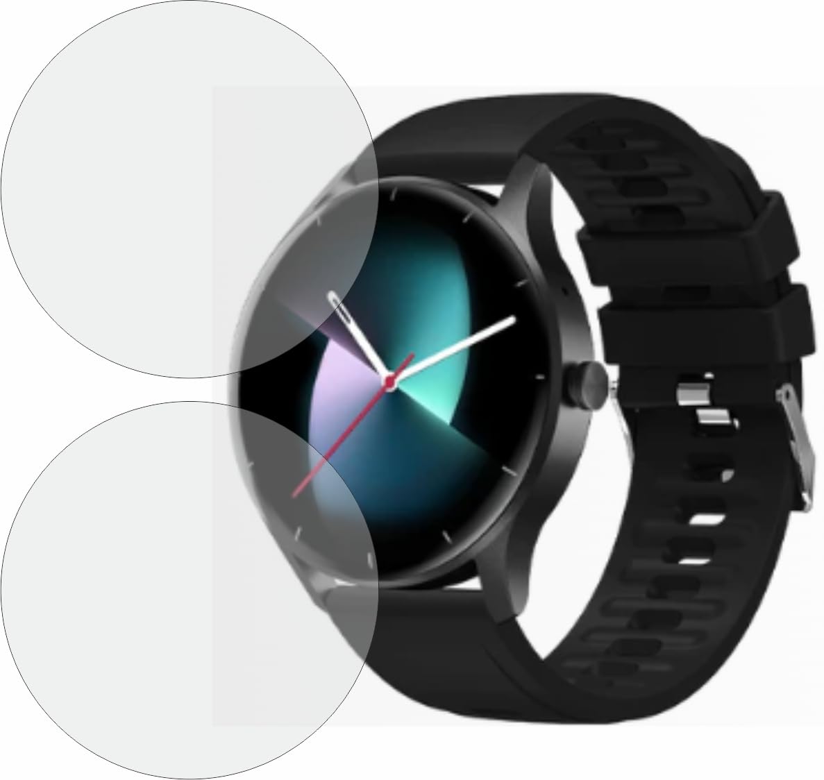 MOBLING Screen Protector Compatible With Fire Bolt Rocket Smartwatch, Edge to Edge Full Coverage Hydrogel TPU Fiber Screen Guard not a Tempered Glass (Pack of 2)