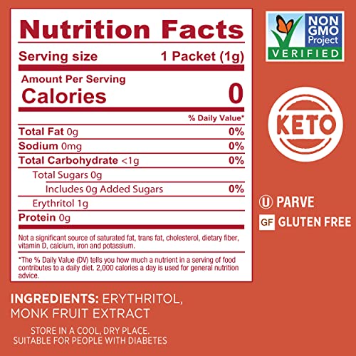 Image of SPLENDA Monk Fruit Zero Calorie Plant Based Sweetener, No Erythritol, Keto Sugar Substitute (80 Count)(Pack of 2)