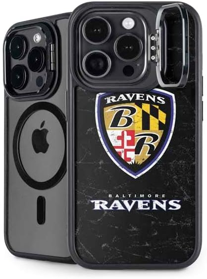 Skinit Kickstand Phone Case Compatible with iPhone 14 Pro Max - Officially Licensed NFL Baltimore Ravens - Alternate Distressed Design