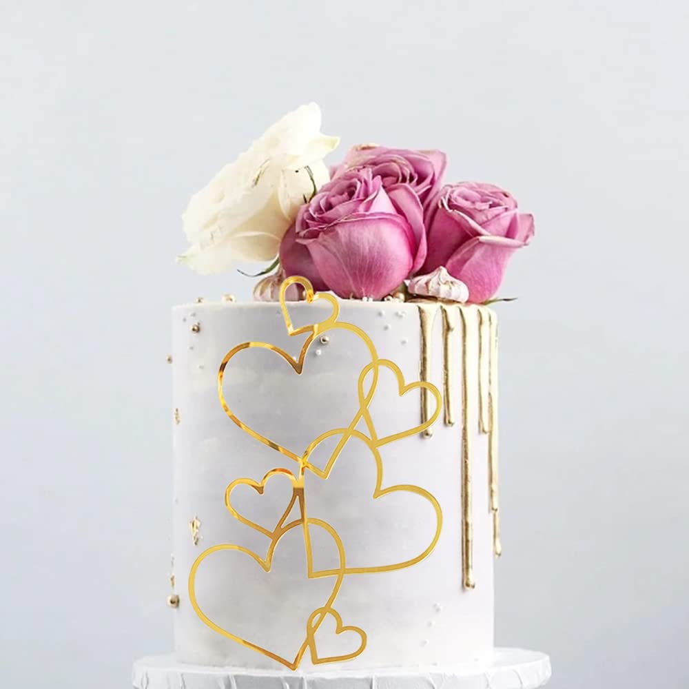 Gold Love Cake Topper - Perfect For Weddings, Anniversaries, Birthdays & More!