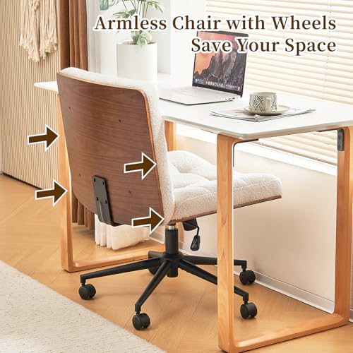 Furnimartpremiumwoodenswivelcrisscrossleggedchairwithwheelsduallayerwidedeskchairwithwoodseatsupportcomfyarmlessheightadjustablevanitychairfordeskbedroomfauxfurwhite  Urban Country Home Decor Furnimart premium wooden swivel criss cross legged chair with wheels dual layer wide desk chair with wood seat support comfy armless height adjustable vanity chair for desk bedroom faux fur white  urban country home decor