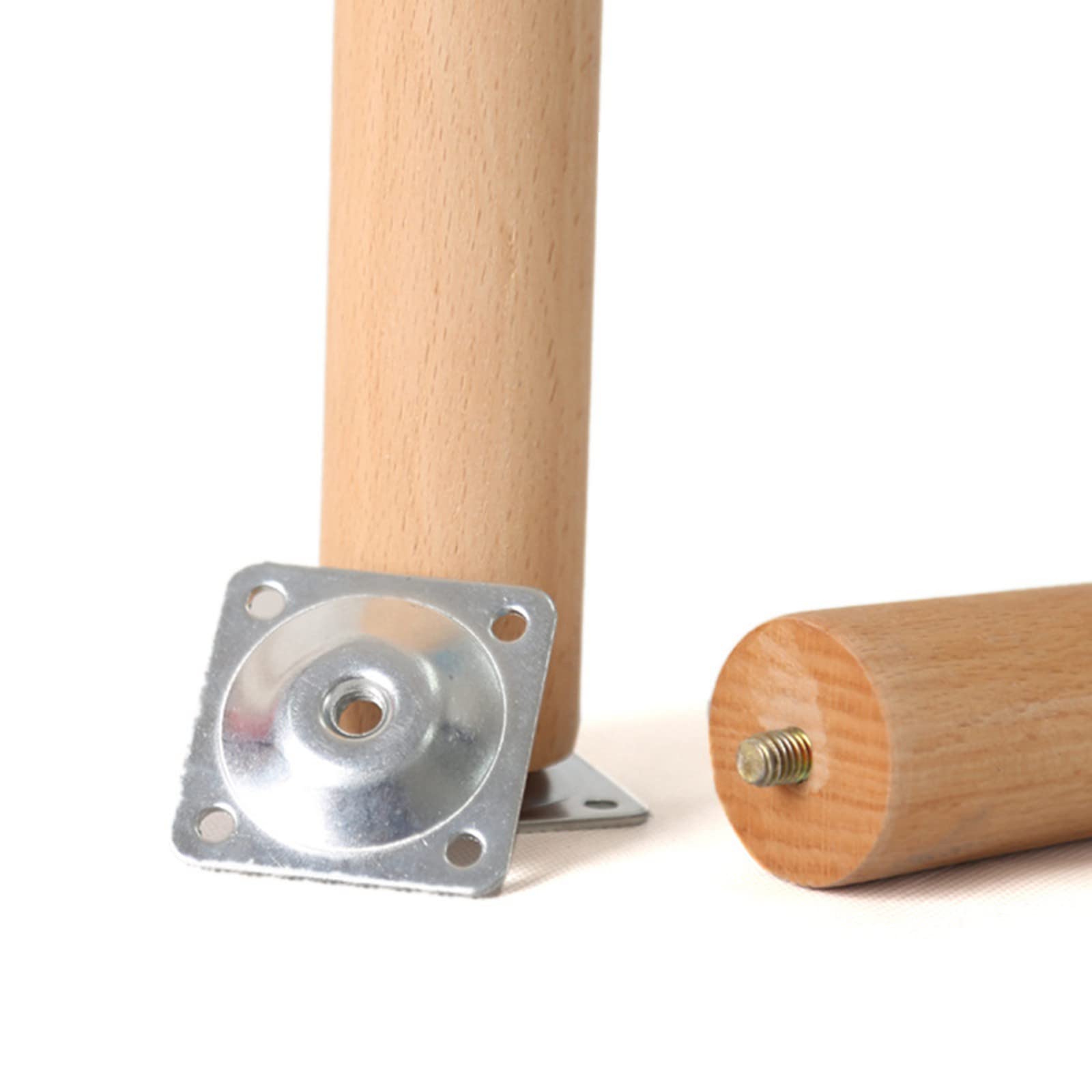 4 Piezas Patas para Muebles Madera Patas de Madera CóNicas Rectas Patas con Repuesto Mesa Patas con Rosca M8(Size:70cm/27.5in)