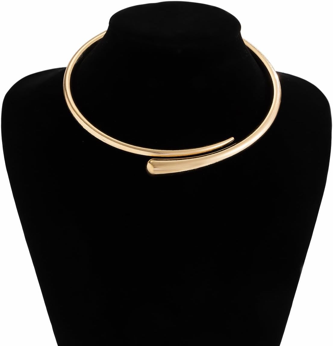 Chunky Plated Gold Necklace for Women Trendy Open Cuff Gold Collar Teardrop Thick Choker Gold Plating Statement Necklaces - Image 7