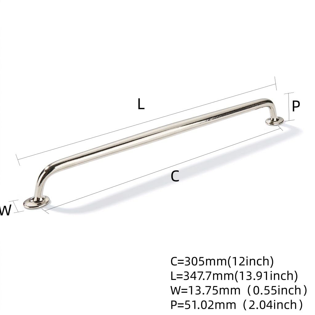 Polished Nickel Appliance Pull - 80456, 12 in (305 mm) — KHTUMEWARE