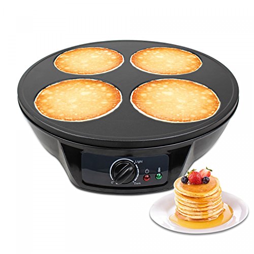 Leogreen - Crêpière, Appareil à Crêpes, 4 plaques de cuisson, Matériau: Aluminium et bakélite, Temps de préparation: 5-7 min Cover