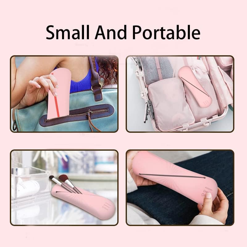Miniatura 5 de KuAoyoja Travel Essentials - Soporte para brochas de maquillaje, bolsa de maquillaje cosmética de silicona, portátil, organizador de brochas de cara