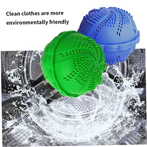Lavanderia palle magiche lavatrice lavatrice pulita eco-friendly decontamination silicone lavaggio palle set verde 2pcs - Image 4
